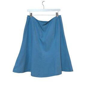 Vintage Jones New York Silk Linen Skirt 12 Midi Pastel Blue Minimalist Neutral